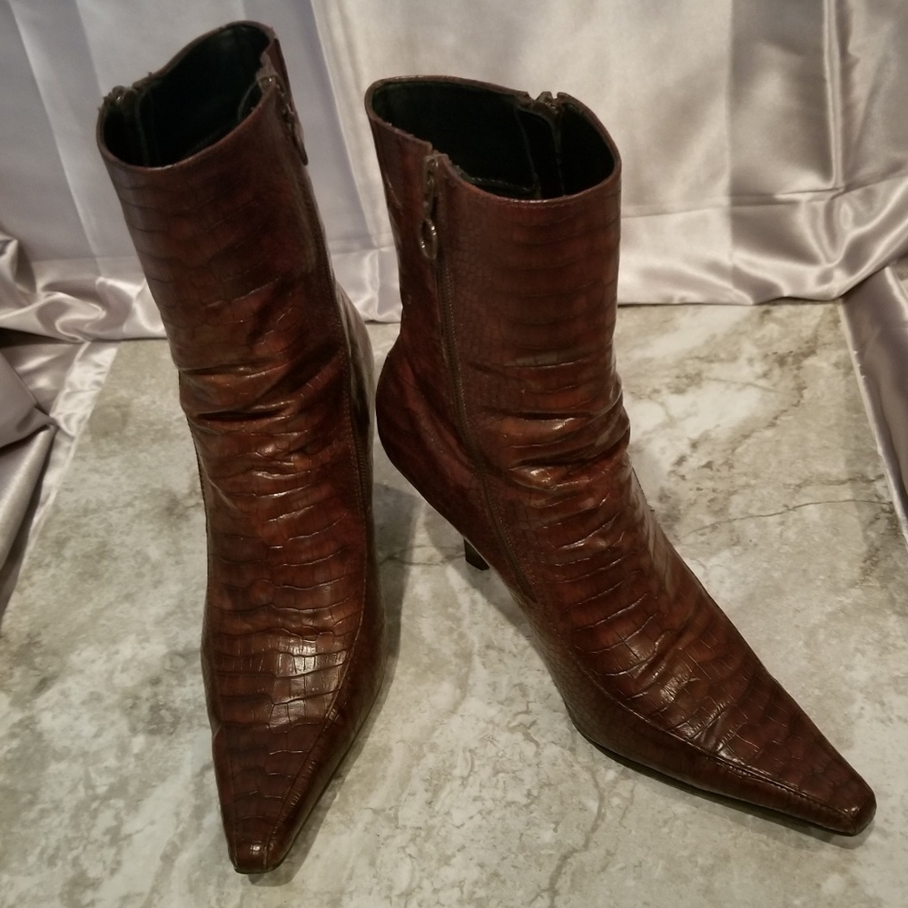 Cover Girl Reptile Textured Mid-Calf Boots